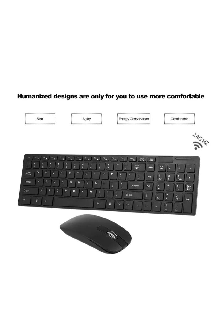 Wireless Keyboard and Mouse - Black