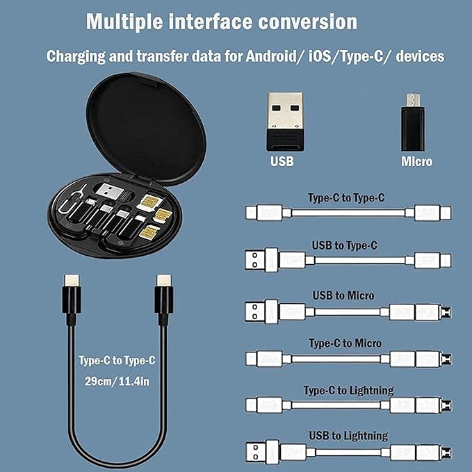 9-in-1 Travel Tech Kit: Fast Charge & Organize